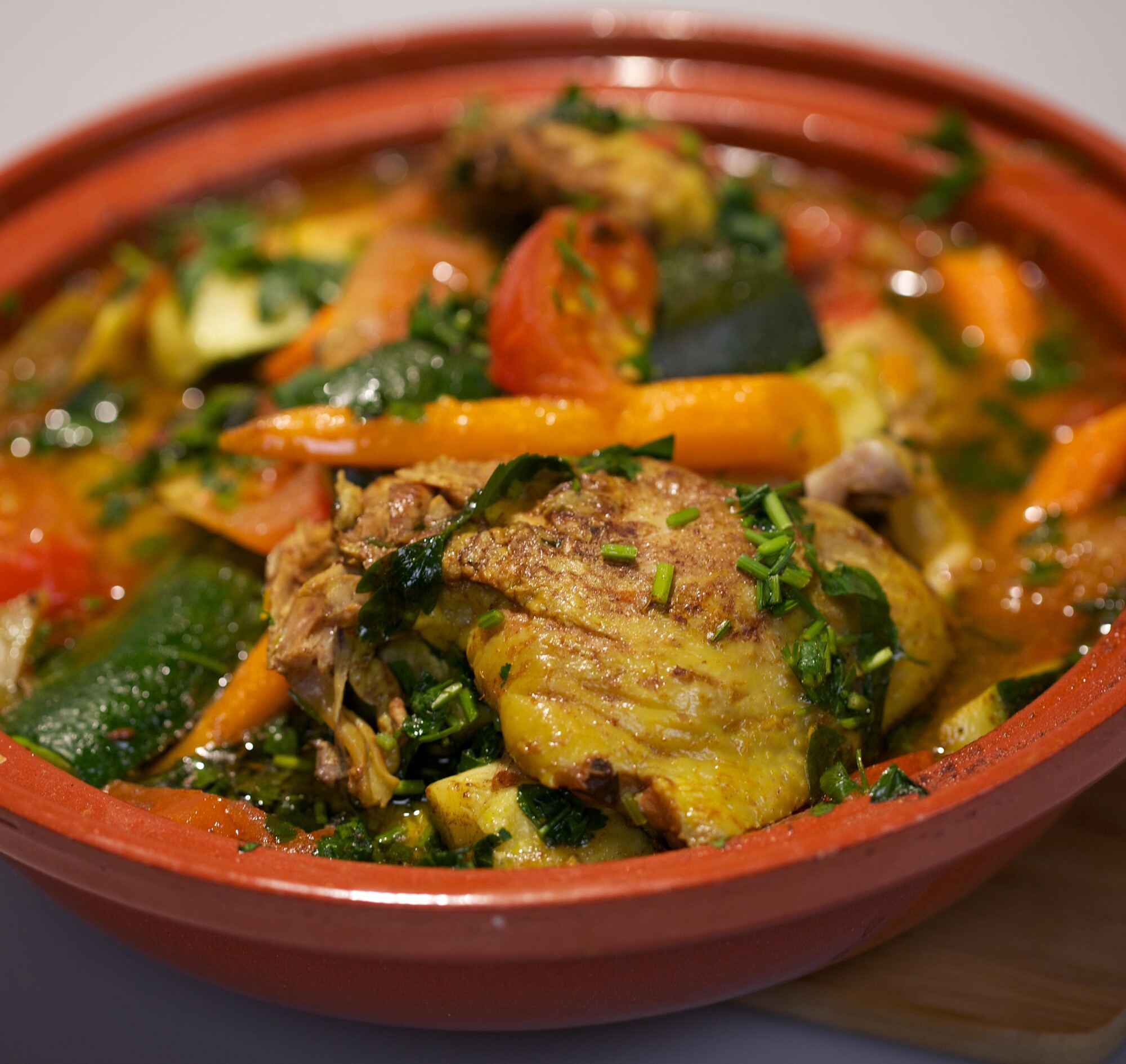 Kiptajine met wortel en courgette & Tajine met gamba’s recept 24Kitchen
